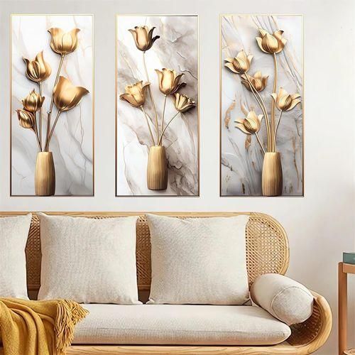 3-Piece 3D Wall Stickers - High-Quality PVC, Waterproof, Home Decor for Living Room & Bedroom