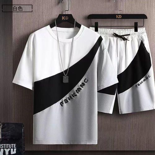 Men's Oversized Gym Set - Black Gradient T-Shirt & Shorts