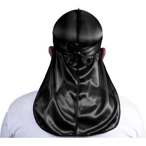 Black Silk Durag for Men - Premium Quality Wave Cap