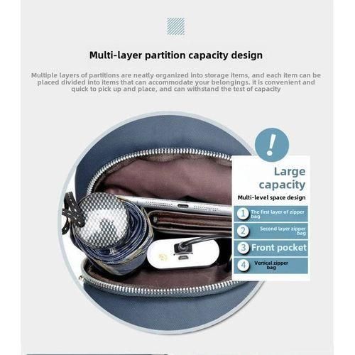 Men's Blue Crossbody Bag Set - 4 Pcs: Wallet, Card Case, Belt