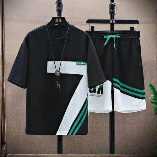 Men's Casual Black T-Shirt & Shorts Set - L, M, XL, XXL, XXXL